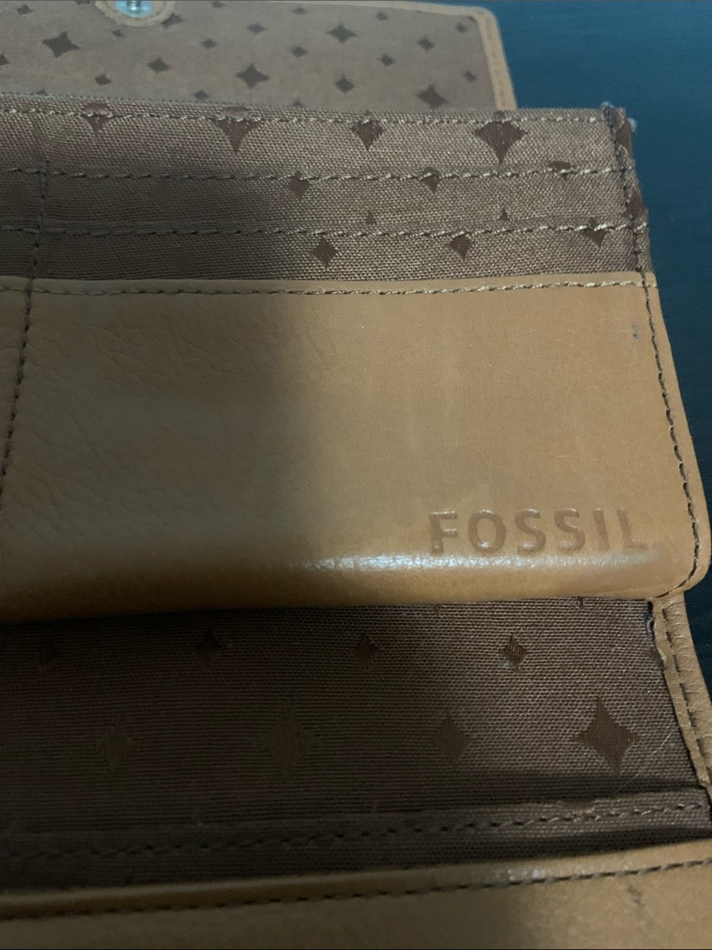 Teal Fossil Leather Tote Bag and Wallet - Picture 15 of 16